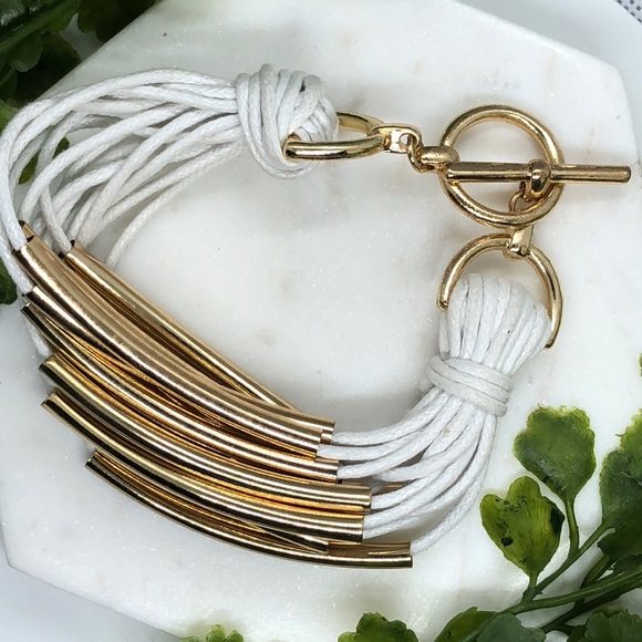 Express Jewelry - Express Multiple Strand Gold Distressed Bracelet